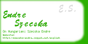 endre szecska business card